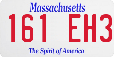 MA license plate 161EH3