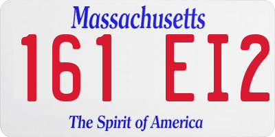 MA license plate 161EI2