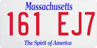 MA license plate 161EJ7