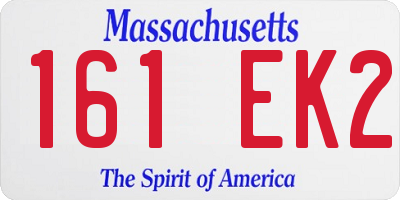 MA license plate 161EK2