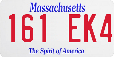 MA license plate 161EK4