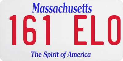 MA license plate 161EL0