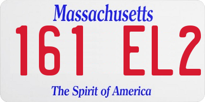 MA license plate 161EL2