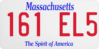 MA license plate 161EL5