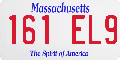 MA license plate 161EL9