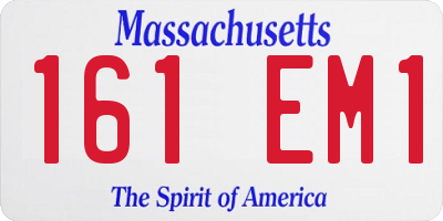 MA license plate 161EM1