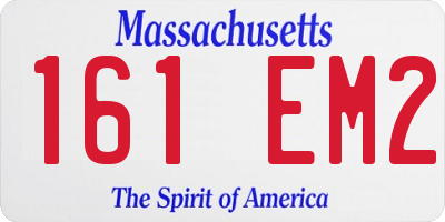 MA license plate 161EM2