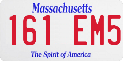 MA license plate 161EM5