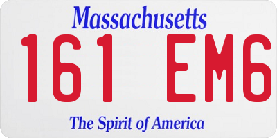MA license plate 161EM6