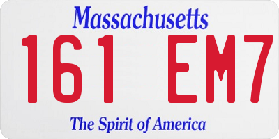 MA license plate 161EM7