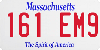 MA license plate 161EM9