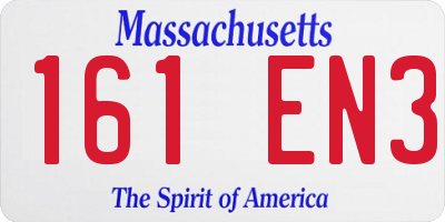 MA license plate 161EN3