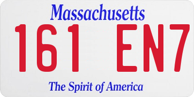 MA license plate 161EN7