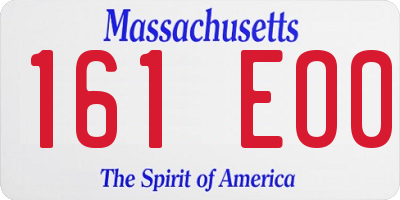 MA license plate 161EO0