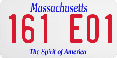MA license plate 161EO1