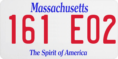 MA license plate 161EO2