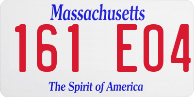 MA license plate 161EO4