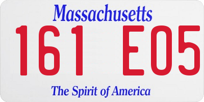 MA license plate 161EO5