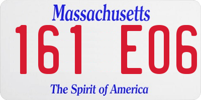 MA license plate 161EO6