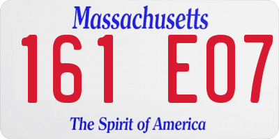 MA license plate 161EO7