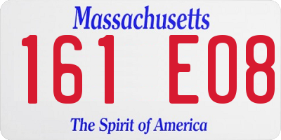 MA license plate 161EO8