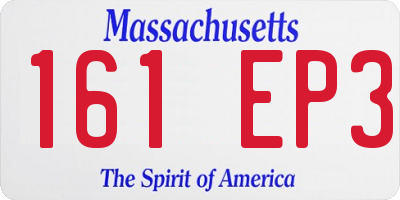MA license plate 161EP3