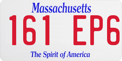 MA license plate 161EP6
