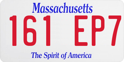 MA license plate 161EP7