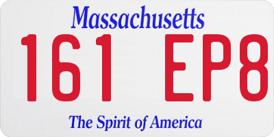MA license plate 161EP8