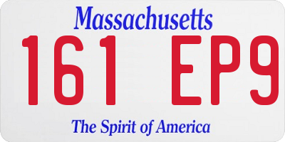 MA license plate 161EP9