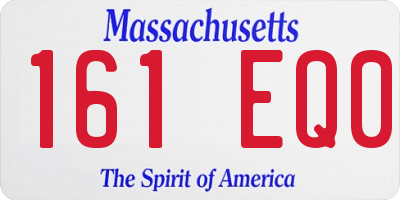 MA license plate 161EQ0