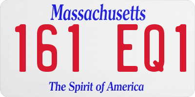 MA license plate 161EQ1