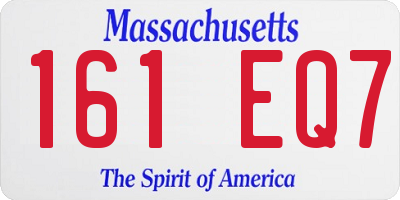 MA license plate 161EQ7
