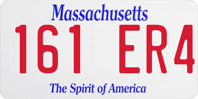 MA license plate 161ER4