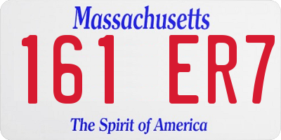 MA license plate 161ER7