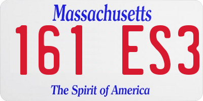 MA license plate 161ES3