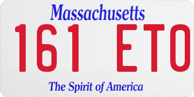 MA license plate 161ET0