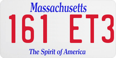 MA license plate 161ET3
