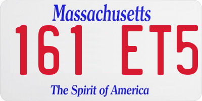 MA license plate 161ET5
