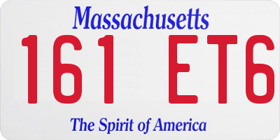 MA license plate 161ET6