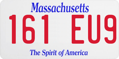 MA license plate 161EU9