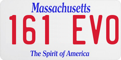 MA license plate 161EV0