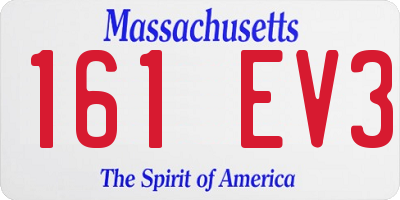 MA license plate 161EV3