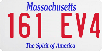 MA license plate 161EV4