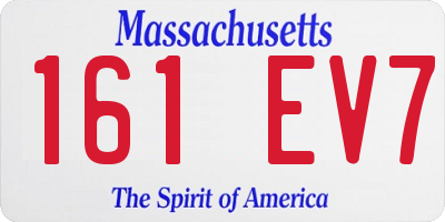 MA license plate 161EV7