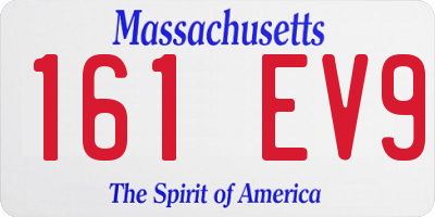 MA license plate 161EV9