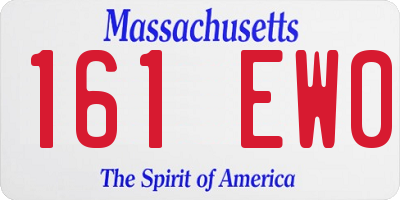 MA license plate 161EW0