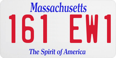 MA license plate 161EW1