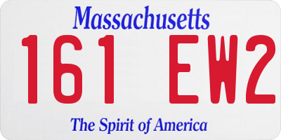 MA license plate 161EW2