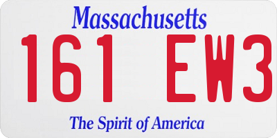 MA license plate 161EW3